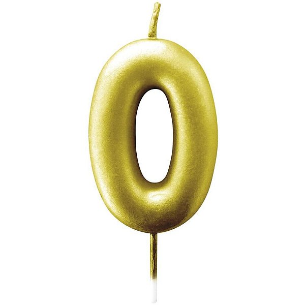Vela para Aniversário Nº00 Metalizada Ouro 6CM Caixa com 12