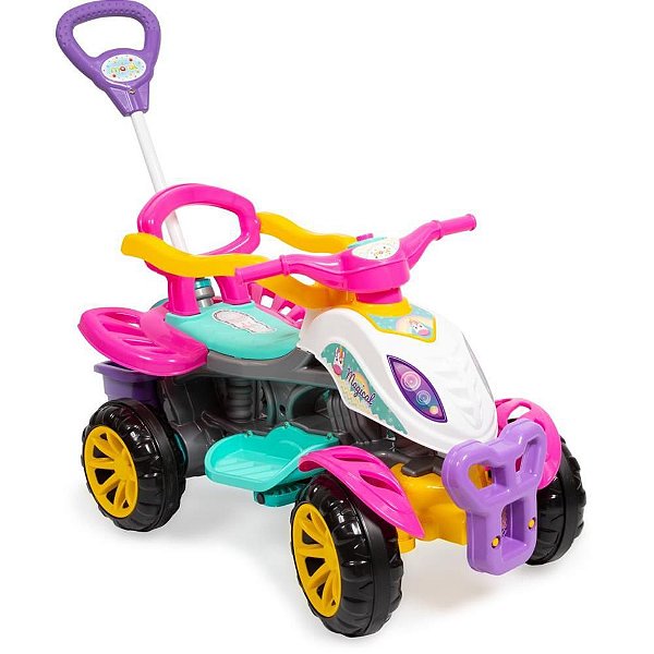 Veículo para Bebê Quadriciclo Menina com Som e Pedal 30KG