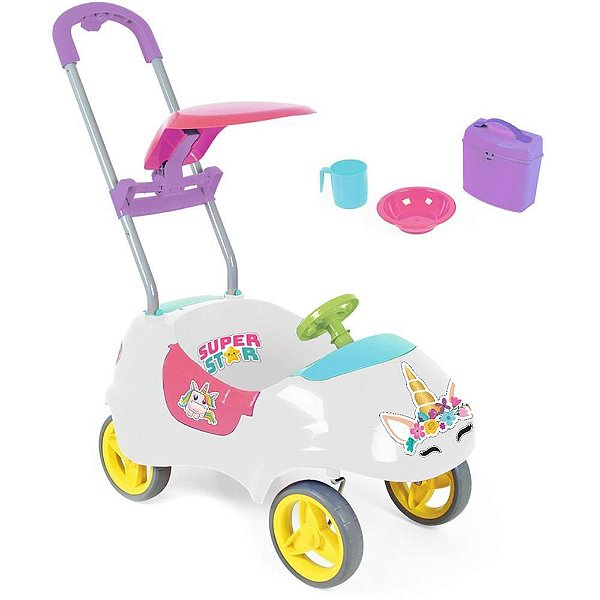 Veículo para Bebê KIDS CAR Unicórnio com Acessório