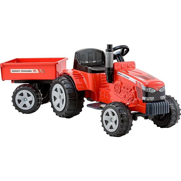 Veículo Elétrico Trator Massey Ferguson 6V com Caçamba