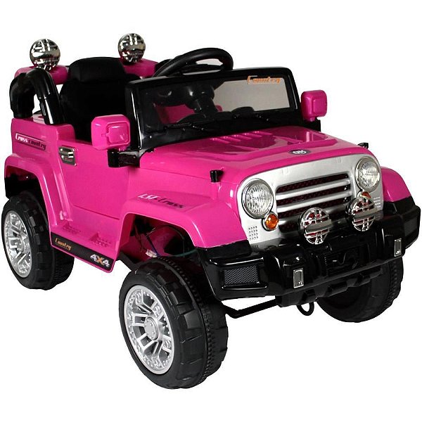 Veículo Elétrico Jipe Rosa com Controle 12V