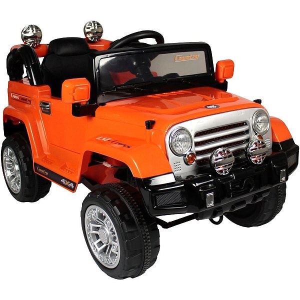 Veículo Elétrico Jipe Laranja com Controle 12V