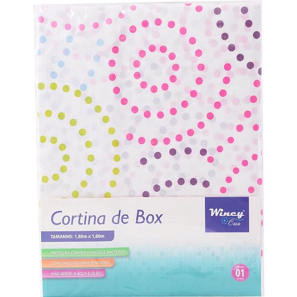 Utensílios para Banheiro Cortina BOX 180X180CM Gancho S