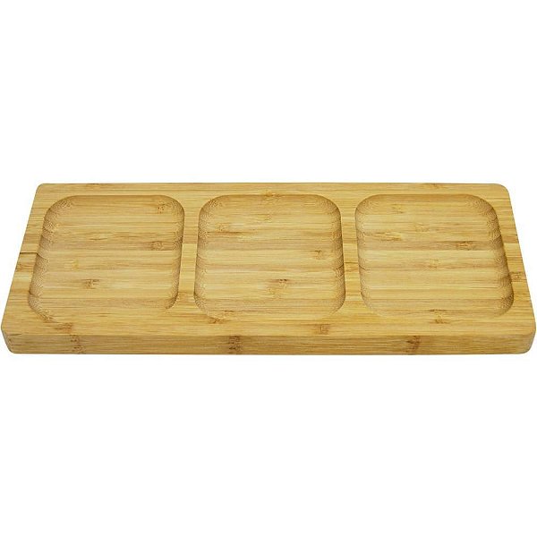 Utensílio Doméstico Petisqueira Bambu 3DIV 26X10CM