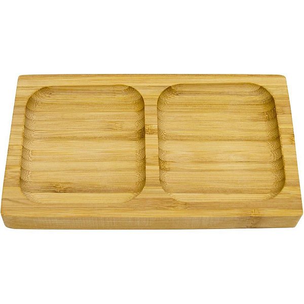 Utensílio Doméstico Petisqueira Bambu 2 Divisórias 17X10CM