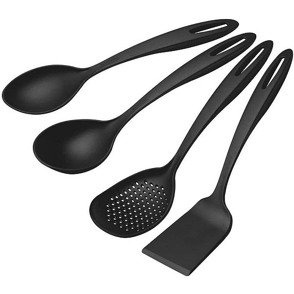 Jogo de Utensílios Tramontina Ability 4 Peças em NYLON Preto