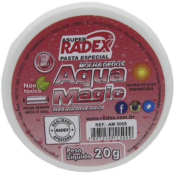 Umedecedor de Dedo Asuper Aqua Magic 20G CX com 12