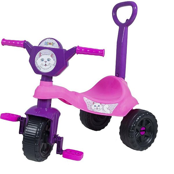Triciclo Kemotoca Gatinha com Haste 25KG