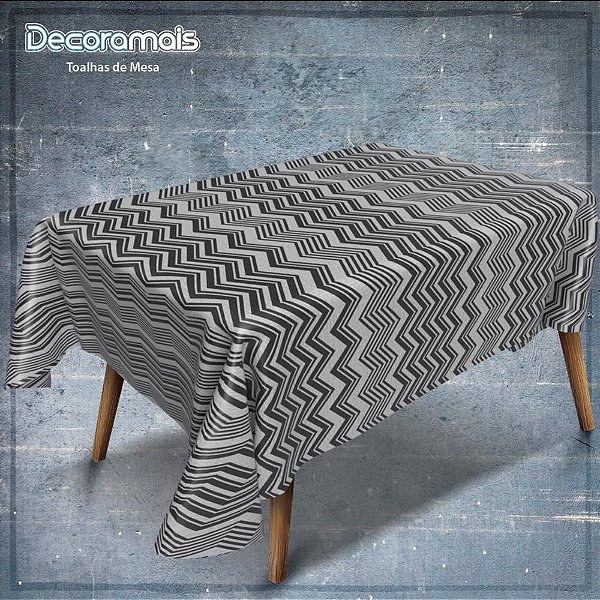 Toalha Térmica Chevron BRANCO/PRETO 1,40 X 30M