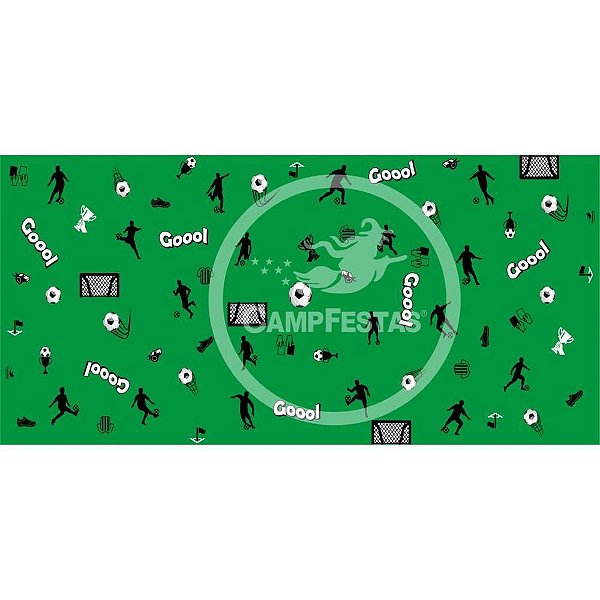 Toalha Plástica Bola de Futebol Verde e Branca 78X78CM Pacote com 10