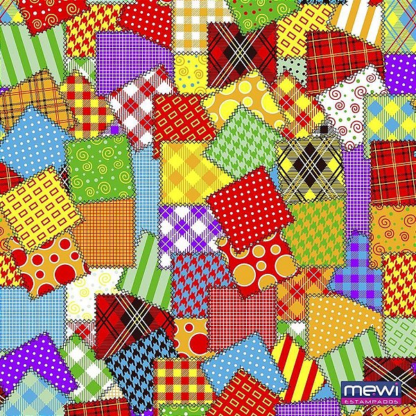 TNT Estampado Festa Junina Retalhos Xadrez PATCH 1,40M X 25M - 40G