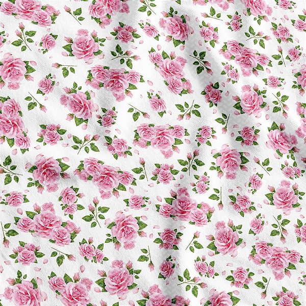 TNT Estampado 1,40M 40G Rosas COR de Rosa Rolo com 25 Metros