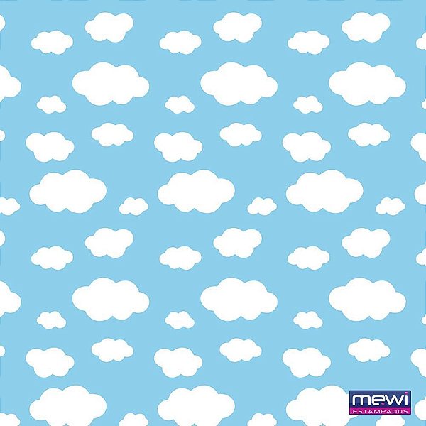 TNT Estampado Turquesa 1,40M 40G Nuvens 25 Metros
