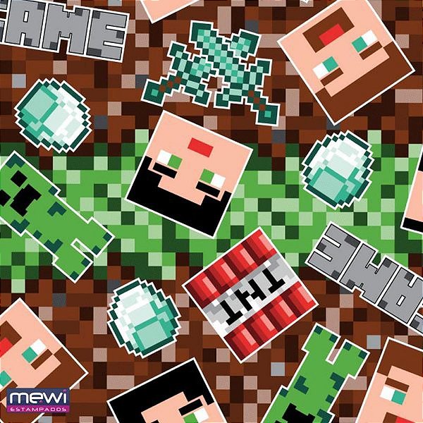TNT Estampado 1,40M 40G Mundo Pixel -  Rolo de 25 Metros
