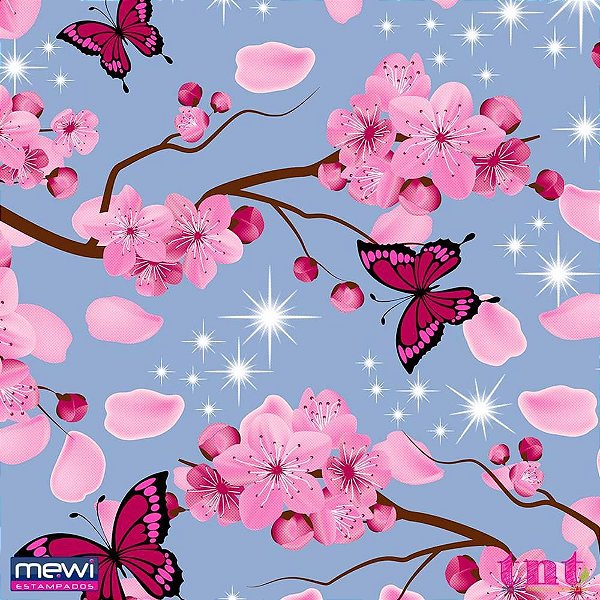 TNT Estampado Jardim Encantado 1,40M 40G Rolo de 25M