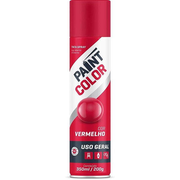 Tinta SPRAY Paintcolor 350ML Vermelho 200G