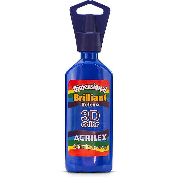 Tinta Relevo Dimensional Brilhante Azul Turquesa 35ML Pacote com 6