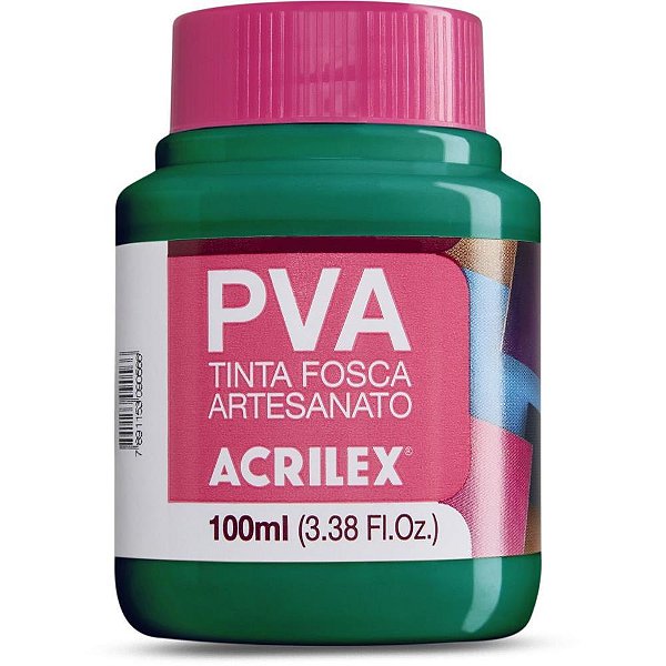 Tinta PVA 100ML Verde Bandeira para Artesanato - Pacote com 6 Unidades