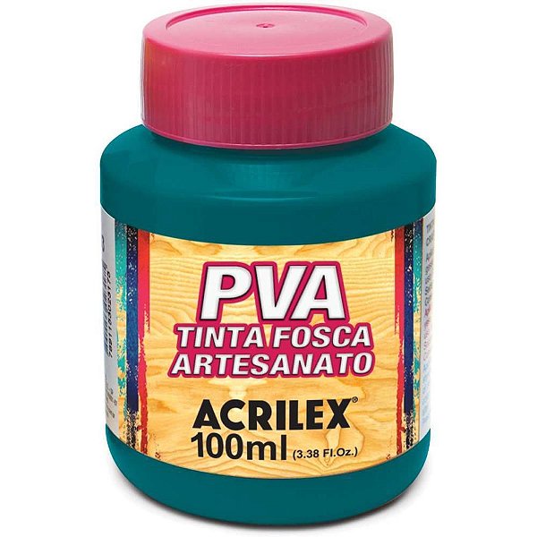 Tinta PVA 100ML Verde Bandeira para Artesanato - Pacote com 6 Unidades