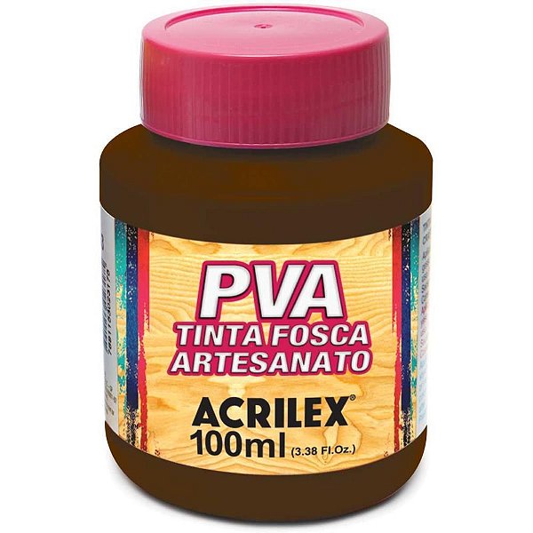 Tinta PVA 100ML Marrom Escuro - Pacote com 6