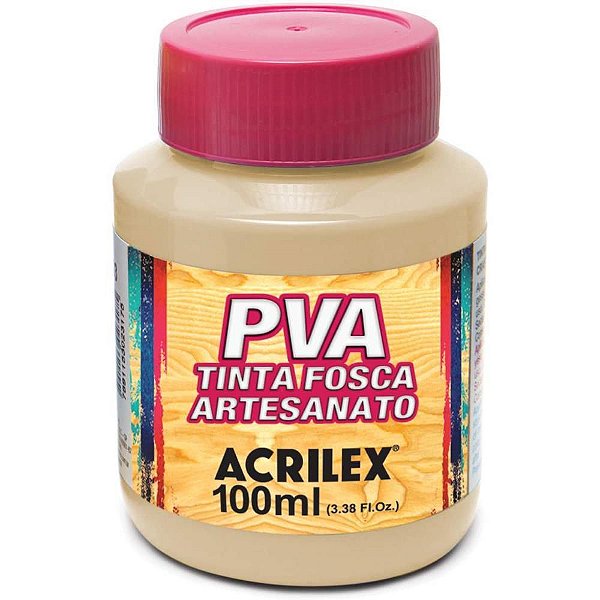 Tinta PVA Fosca para Artesanato 100ML COR Areia Pacote com 06