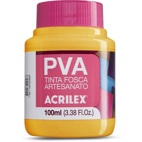 Tinta PVA 100ML Amarelo Ouro - Pacote com 6