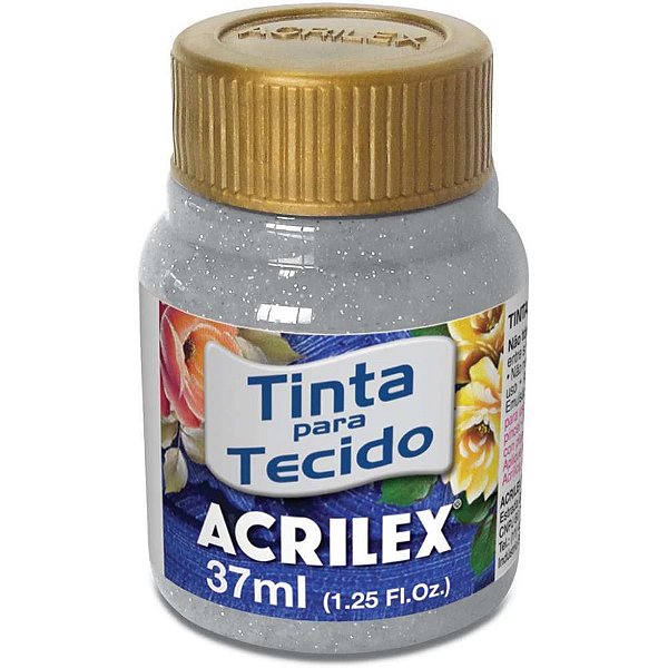 Tinta para Tecido Glíter 37ML Prata