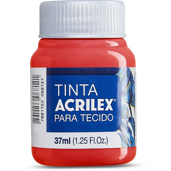 Tinta para Tecido Fosca 37ML Vermelho Fogo