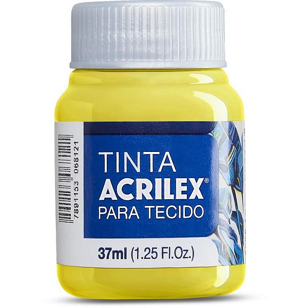 Tinta para Tecido Fosca 37ML Amarelo Limão, Acrilex