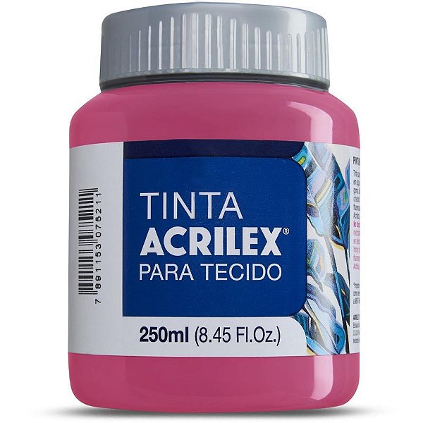 Tinta para Tecido Fosca 250ML Rosa Escuro - Pacote com 03