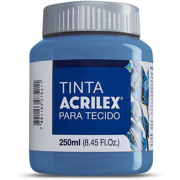 Tinta para Tecido Fosca 250ML Azul Turquesa Pacote com 03