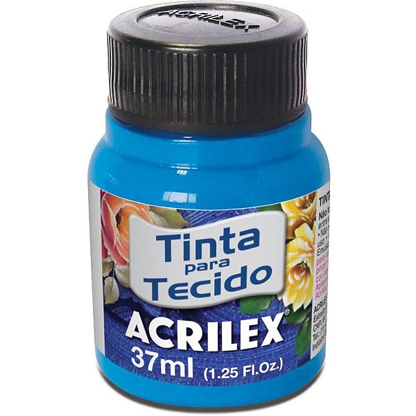 Tinta para Tecido Fluorescente 37ML Azul CX com 12