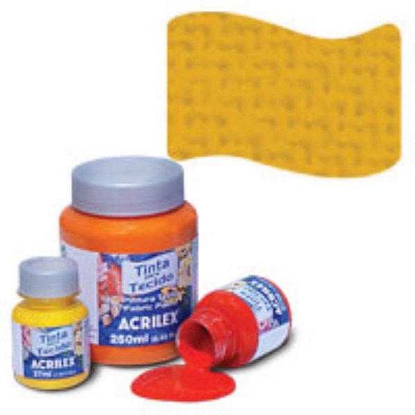 Tinta para Tecido Fluorescente 37ML Amarelo Ouro CX com 12