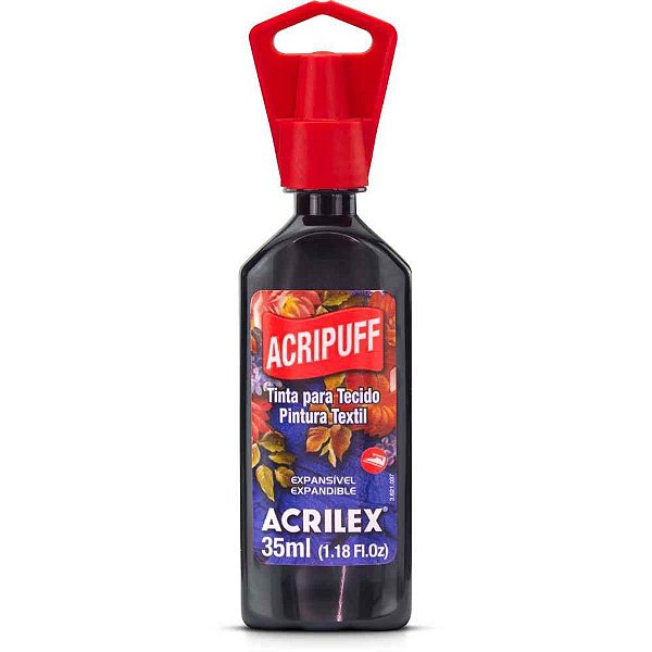 Tinta para Tecido Acripuff 35ML Preto Pacote com 6