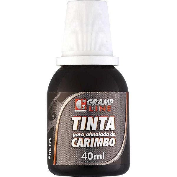 Tinta para Carimbo 40ML Preta - Caixa com 12