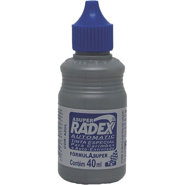 Tinta para Carimbo 40ML Azul Automático - Caixa com 12