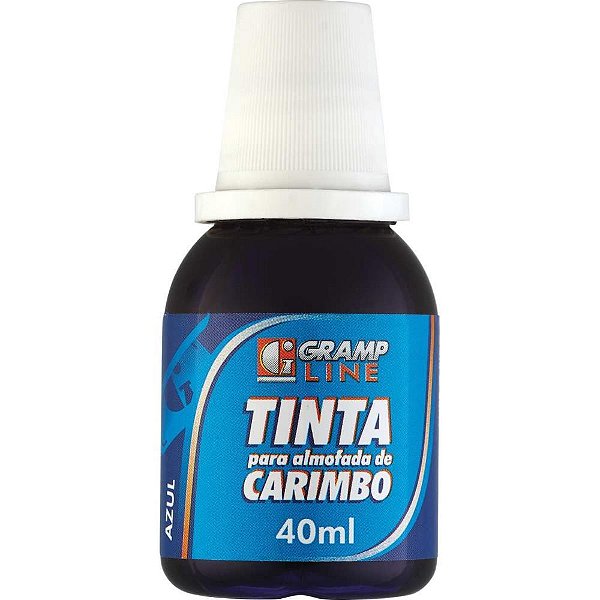 Tinta para Carimbo 40ML Azul - Caixa com 12 Unidades 1