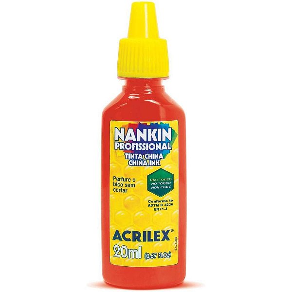 Tinta Nanquim Vermelho Fogo 20ML - Acrilex