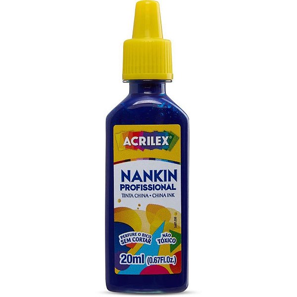 Tinta Nanquim Azul Turquesa 20ML - Ideal para Trabalhos Artísticos e Escolares