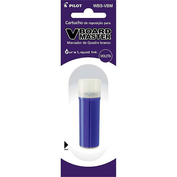 Refil de Tinta para Marcador de Quadro Branco Pilot V Board Master 5,5ML Violeta Caixa com 12