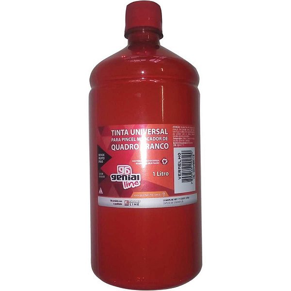 Tinta Reabastecedora para Marcador de Quadro Branco Genial 1000ML Vermelha