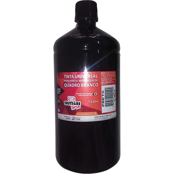 Tinta Marcador Quadro Branco Reabastecedor GE 1000ML Preto