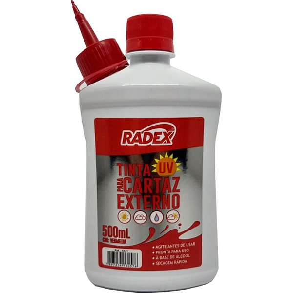 Tinta Marcador Permanente para Cartaz Externo 500ML Vermelho