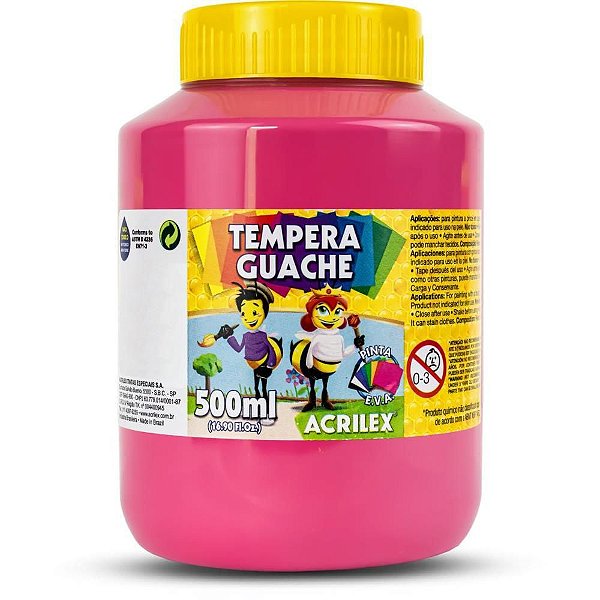 Tinta Guache 500ML Rosa Caixa com 06 Unidades