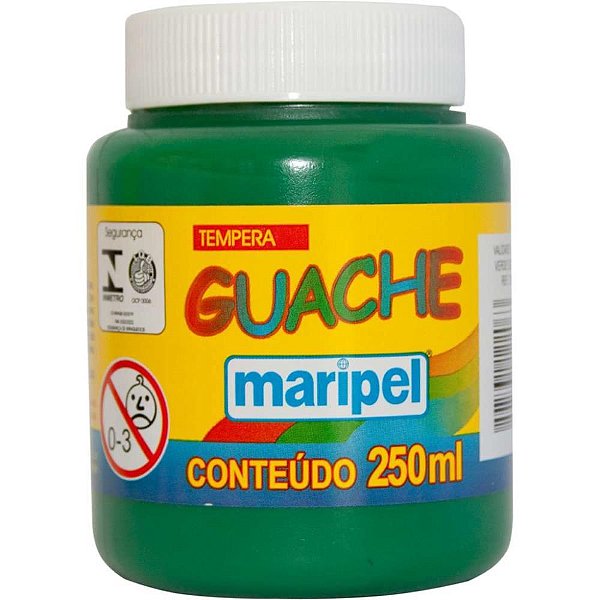 Tinta Guache 250ML Verde Escuro - Caixa com 06 Unidades
