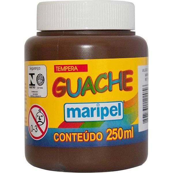 Tinta Guache 250ML Marrom Caixa com 6 Unidades