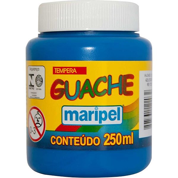 Tinta Guache 250ML Azul Escuro - Caixa com 06 Unidades