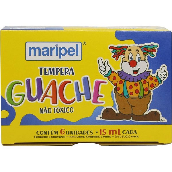 Tinta Guache 15ML - 6 Cores Sortidas