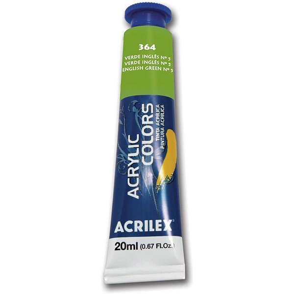 Tinta Acrílica ACRYLIC Colors 20ML Verde INGLÊS - Caixa com 6 Unidades