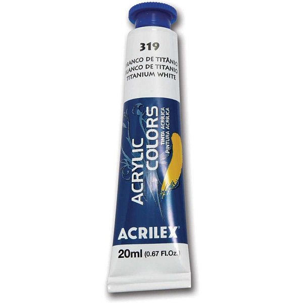 Tinta Acrílica ACRYLIC Colors 20ML Branca - Caixa com 6